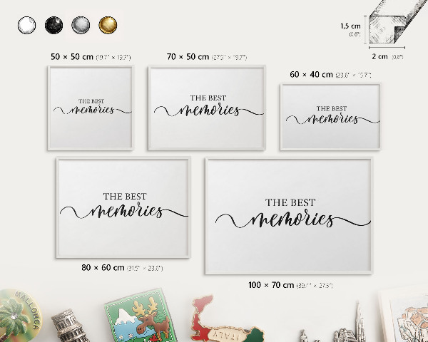 Decorative magnet board with a white frame Inspiring memories