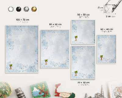Magnetic board for travel magnets in a white frame Floristic elegance