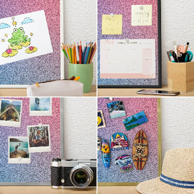 Decorative magnet board with a white frame Colorful gradient