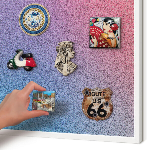 Decorative magnet board with a white frame Colorful gradient