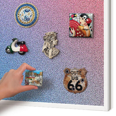 Decorative magnet board with a white frame Colorful gradient
