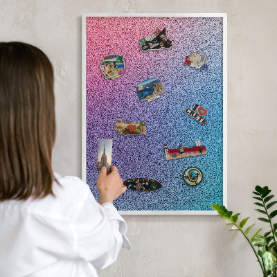 Decorative magnet board with a white frame Colorful gradient