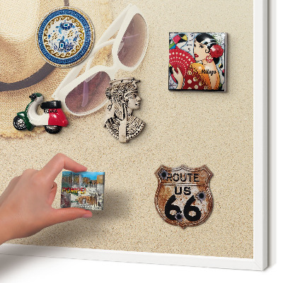 Decorative magnet board with a white frame Summer beach
