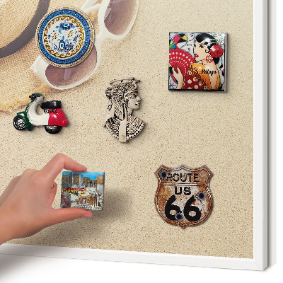 Decorative magnet board with a white frame Summer beach