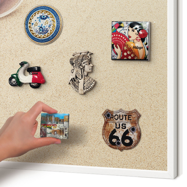 Decorative magnet board with a white frame Summer beach