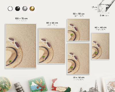 Decorative magnet board with a white frame Summer beach
