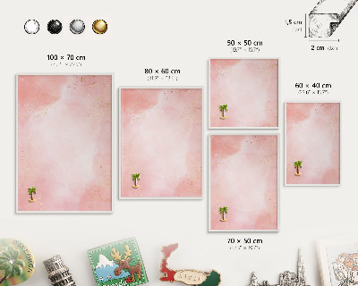 Magnetic board for travel magnets in a white frame Subtle elegance