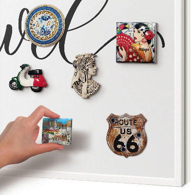 Decorative magnet board with a white frame Let's travel together