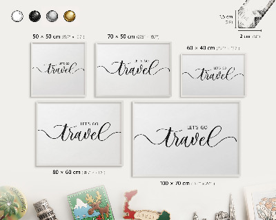 Decorative magnet board with a white frame Let's travel together