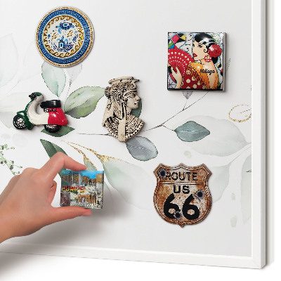 Decorative magnet board with a white frame Botanical elegance