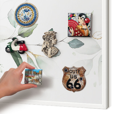 Decorative magnet board with a white frame Botanical elegance