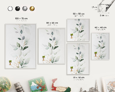 Decorative magnet board with a white frame Botanical elegance