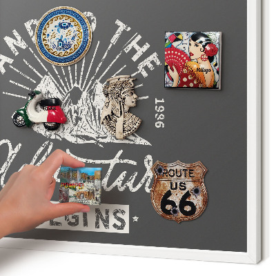 Decorative magnet board with a white frame Mountain inscription
