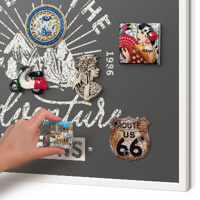 Decorative magnet board with a white frame Mountain inscription