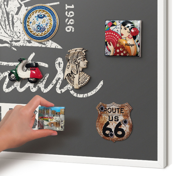 Decorative magnet board with a white frame Mountain inscription