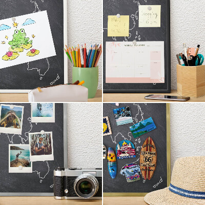 Magnetic board for travel magnets in a white frame Cretaceous world