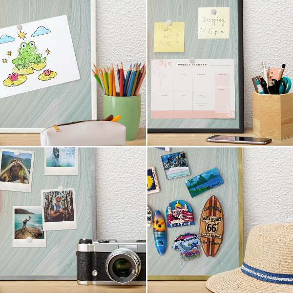 Magnetic board for travel magnets in a white frame Pastel swirl