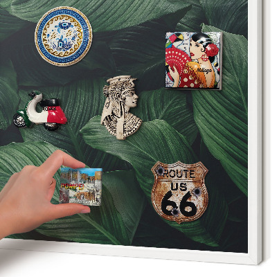 Decorative magnet board with a white frame The greenery of nature