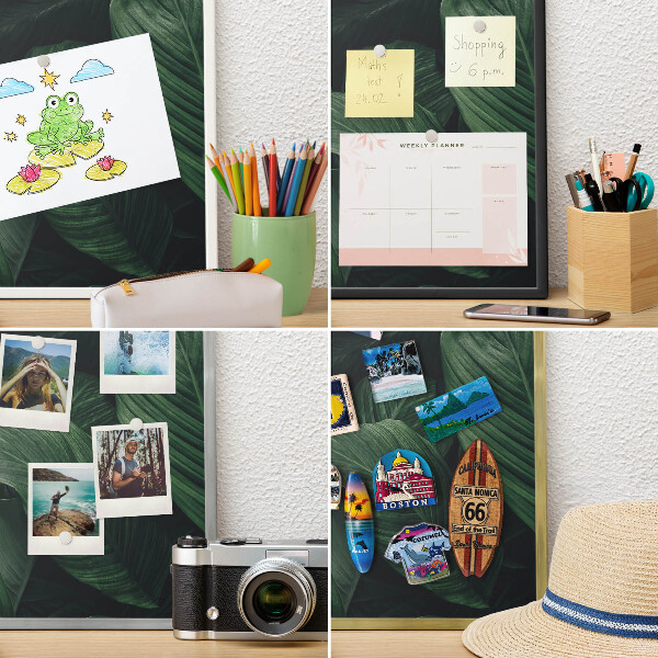 Decorative magnet board with a white frame The greenery of nature