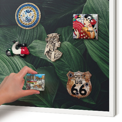 Decorative magnet board with a white frame The greenery of nature
