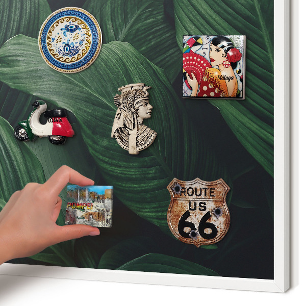 Decorative magnet board with a white frame The greenery of nature