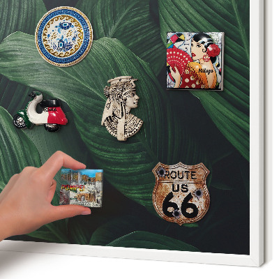 Decorative magnet board with a white frame The greenery of nature