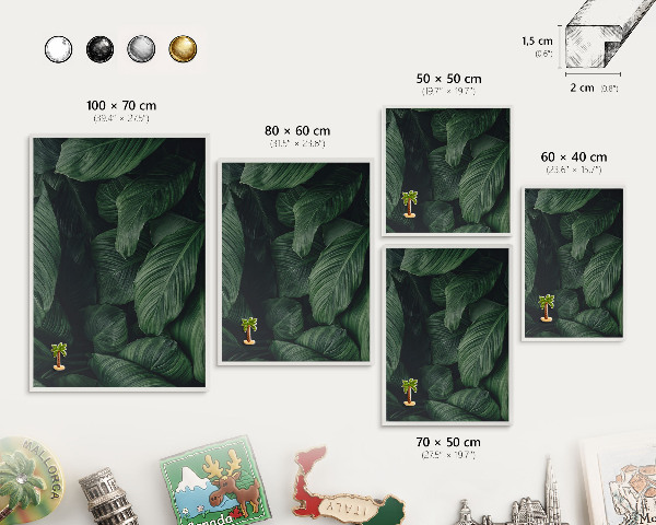 Decorative magnet board with a white frame The greenery of nature
