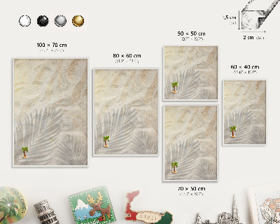 Decorative magnet board with a white frame Tropical pattern