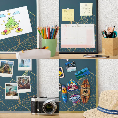 Decorative magnet board with a white frame Mountain minimalism