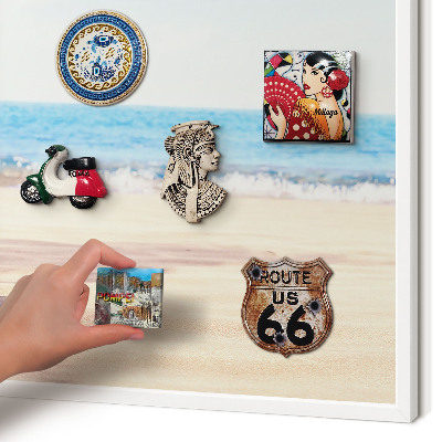 Decorative magnet board with a white frame Holiday peace