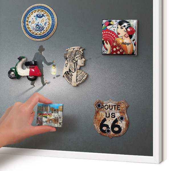 Decorative magnet board with a white frame Night hike