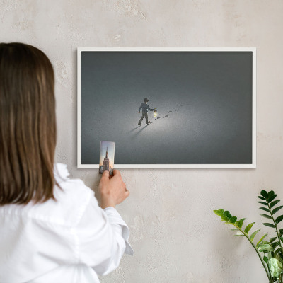 Decorative magnet board with a white frame Night hike