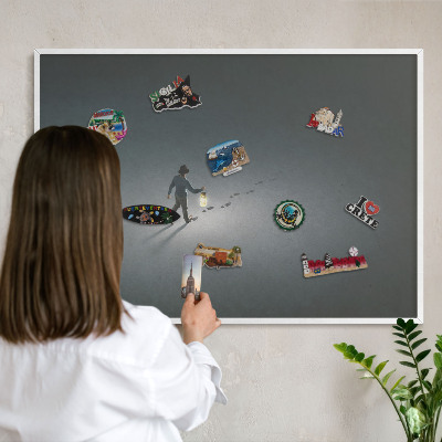 Decorative magnet board with a white frame Night hike