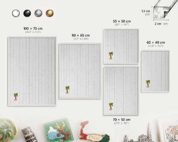 Magnetic board for travel magnets in a white frame White boards