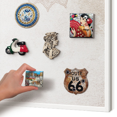 Decorative magnet board with a white frame Ethnic patterns