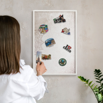 Decorative magnet board with a white frame Ethnic patterns