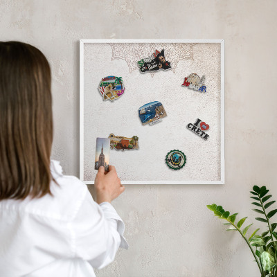 Decorative magnet board with a white frame Ethnic patterns