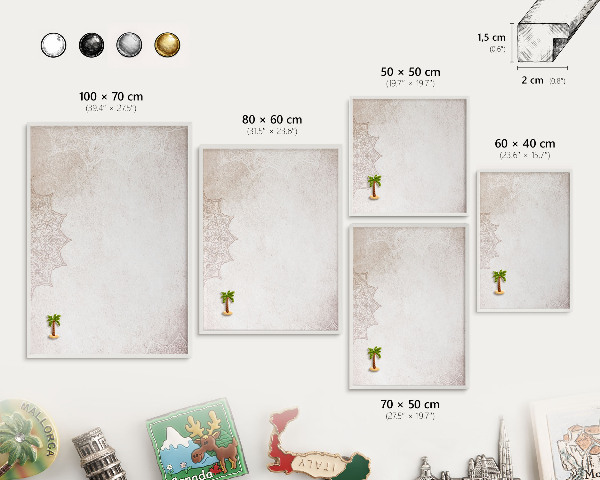 Decorative magnet board with a white frame Ethnic patterns