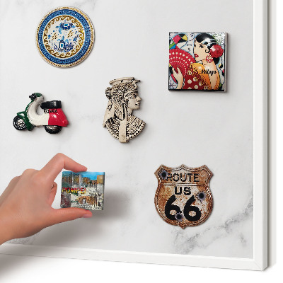 Decorative magnet board with a white frame Elegant marble