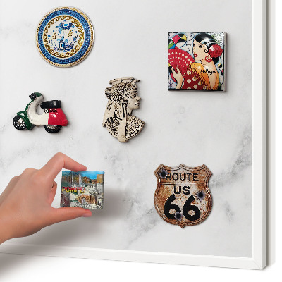 Decorative magnet board with a white frame Elegant marble