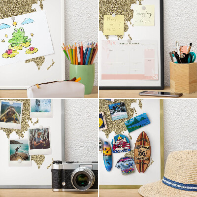 Decorative magnet board with a white frame World map