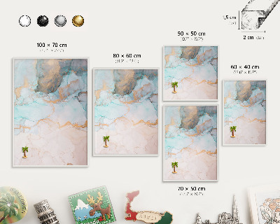 Magnetic board for travel magnets in a white frame Pastel forms