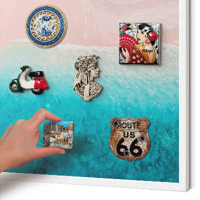 Decorative magnet board with a white frame Summer relaxation