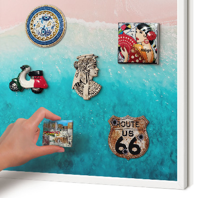 Decorative magnet board with a white frame Summer relaxation