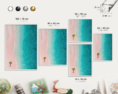 Decorative magnet board with a white frame Summer relaxation