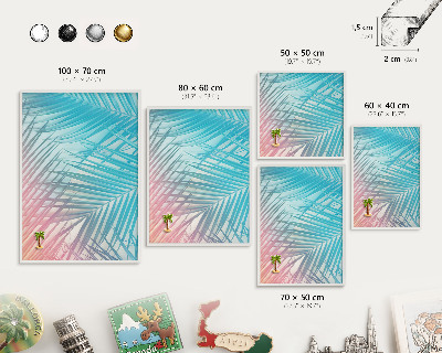 Decorative magnet board with a white frame Tropical elegance