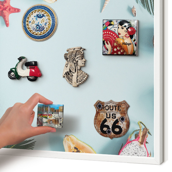 Decorative magnet board with a white frame Tropical vacation