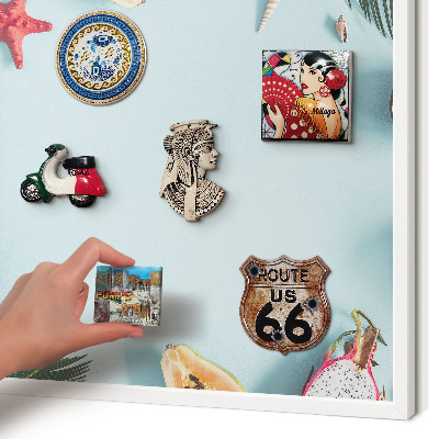 Decorative magnet board with a white frame Tropical vacation
