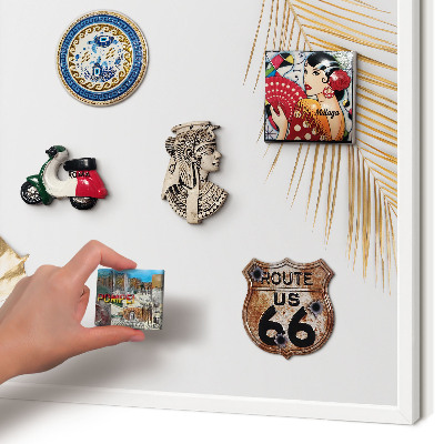 Decorative magnet board with a white frame Elegant leaves