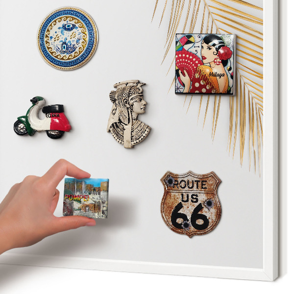 Decorative magnet board with a white frame Elegant leaves